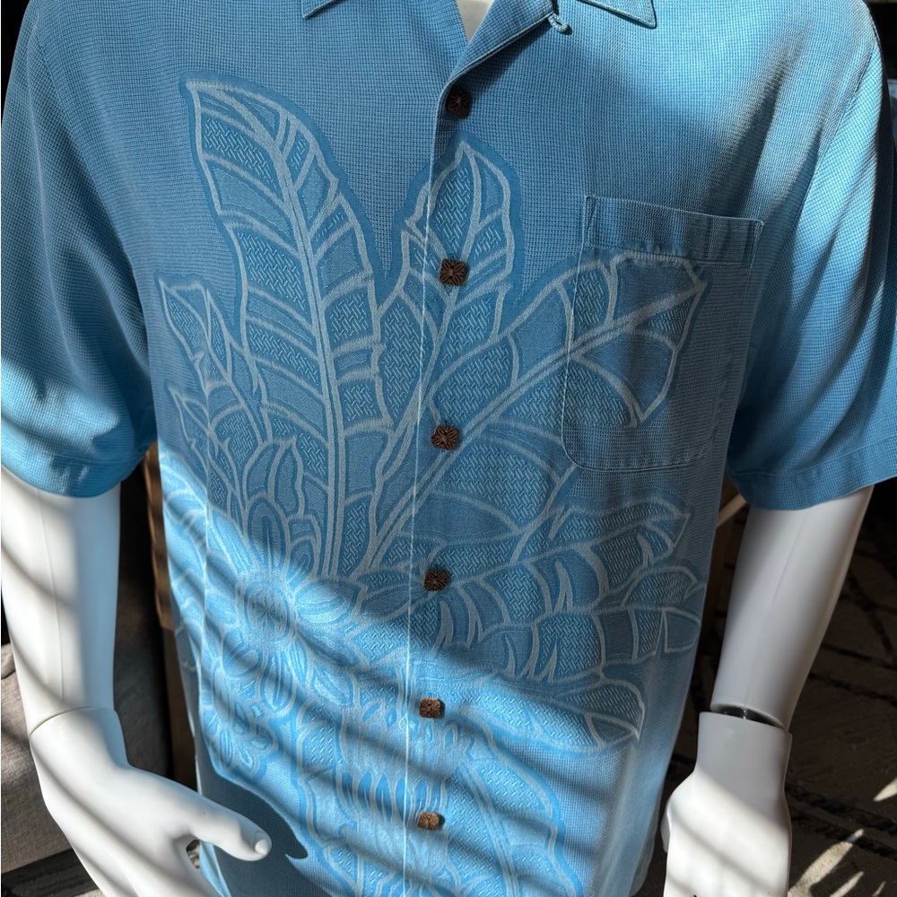 Tropical Blue Button-Down Shirt